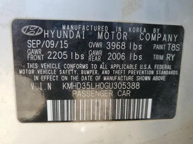 2016 HYUNDAI ELANTRA GT   