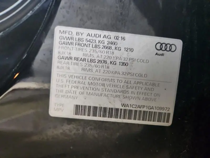 2016 AUDI Q5 PREMIUM  
