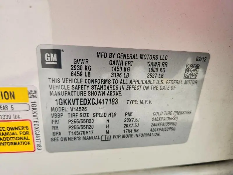 2012 GMC ACADIA DENALI  