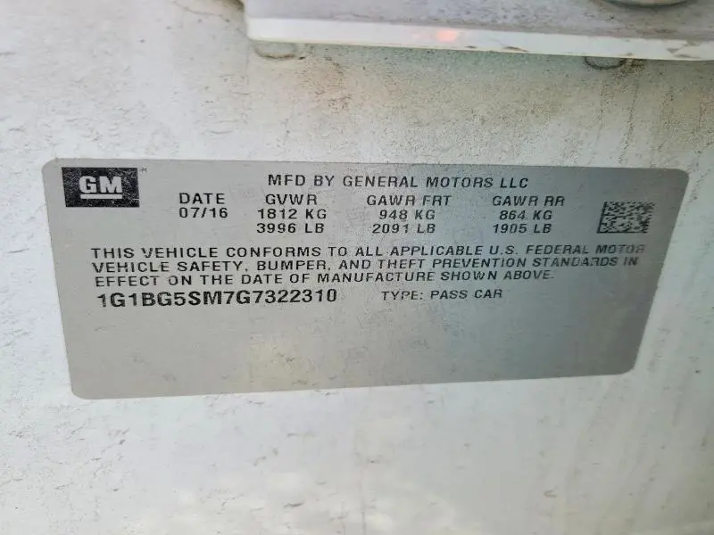 2016 CHEVROLET CRUZE PREMIER  