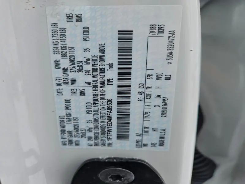 2021 FORD F150 SUPERCREW  