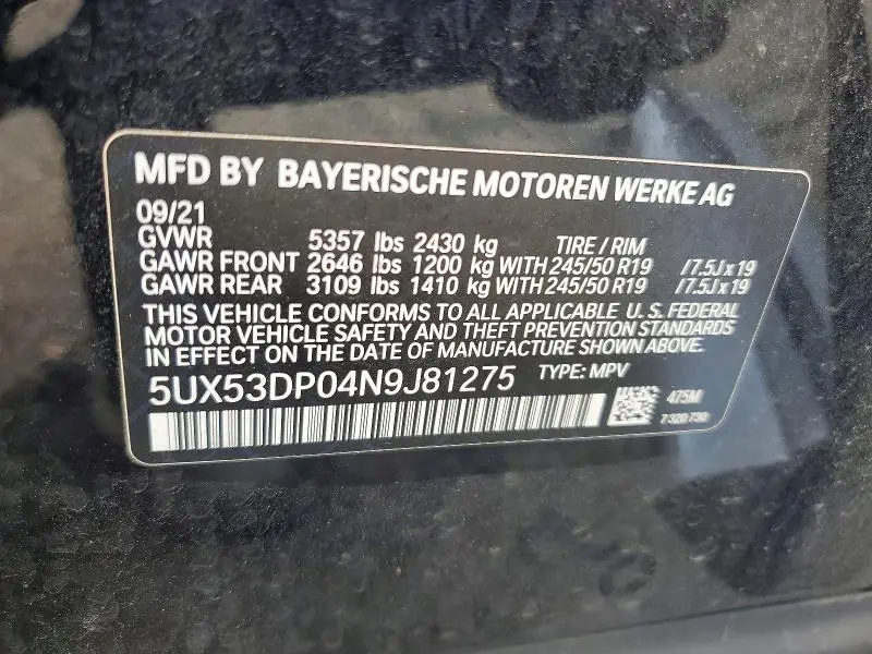 2022 BMW X3 XDRIVE30I  