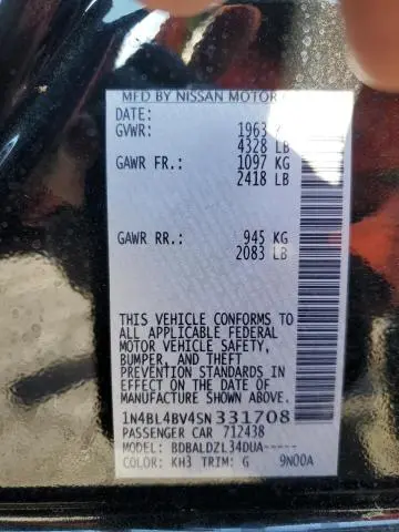 2025 NISSAN ALTIMA S  