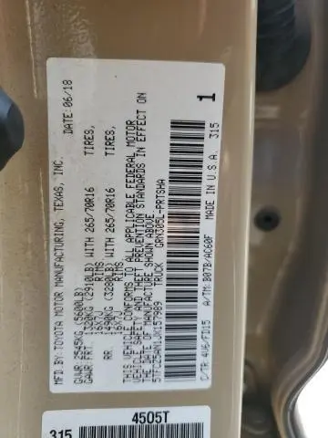 2018 TOYOTA TACOMA DOUBLE CAB  