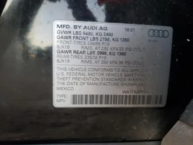 2022 AUDI Q5 PRESTIGE 45  