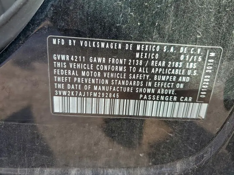 2015 VOLKSWAGEN JETTA BASE  