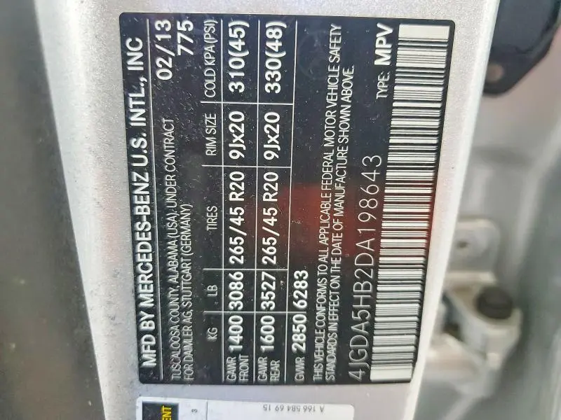 2013 MERCEDES-BENZ ML 350 4MATIC  