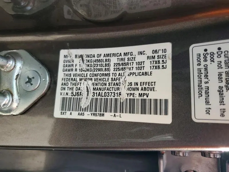 2010 HONDA CR-V LX  