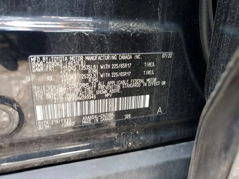 2022 TOYOTA RAV4 LE  