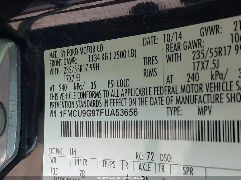 2015 FORD ESCAPE SE