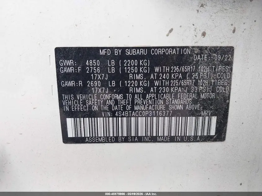 2023 SUBARU OUTBACK PREMIUM