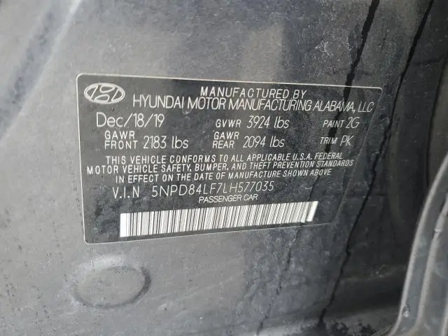 2020 HYUNDAI ELANTRA SEL  