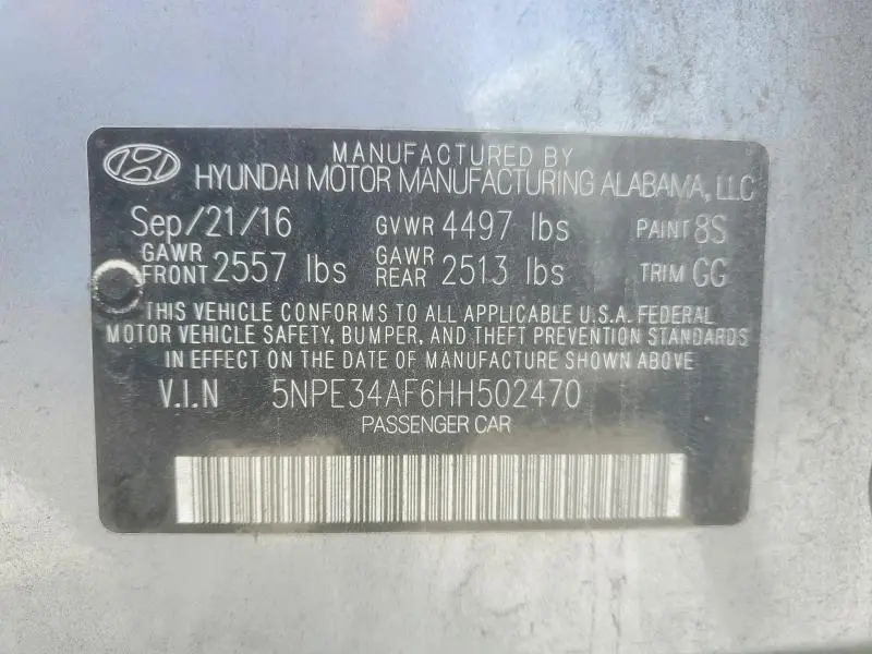 2017 HYUNDAI SONATA SPORT  