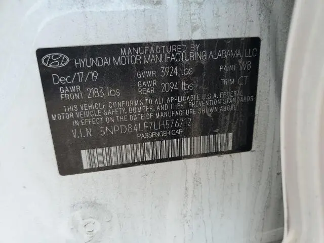 2020 HYUNDAI ELANTRA SEL  