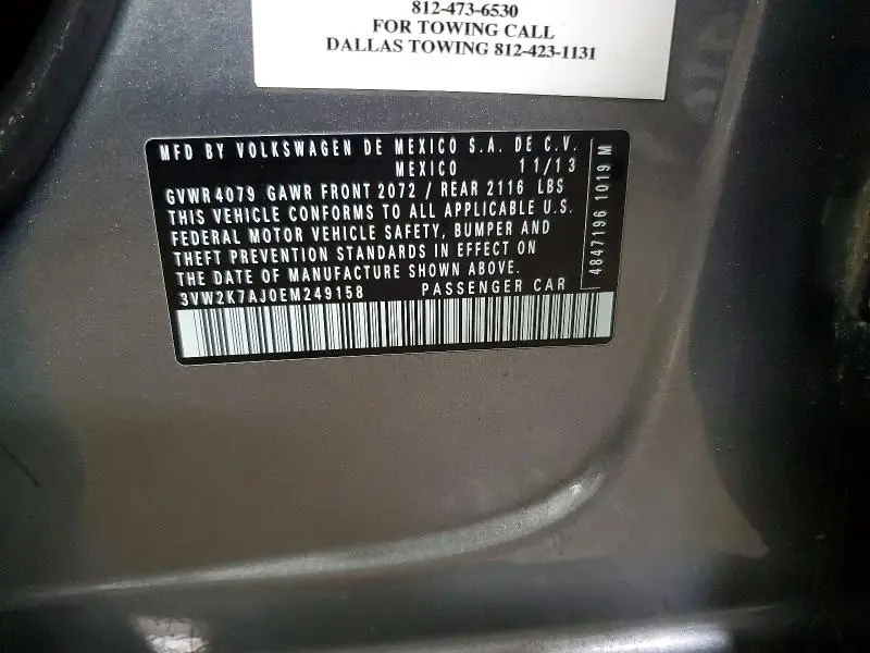 2014 VOLKSWAGEN JETTA BASE  