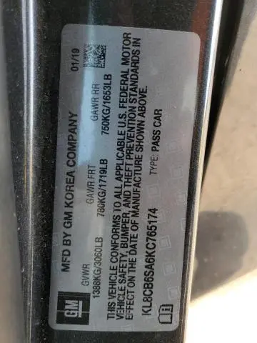 2019 CHEVROLET SPARK LS