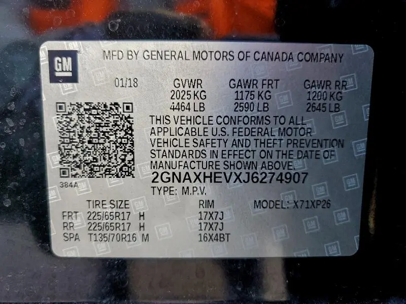 2018 CHEVROLET EQUINOX LS  