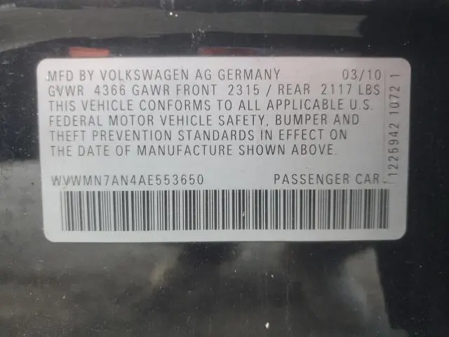 2010 VOLKSWAGEN CC SPORT  