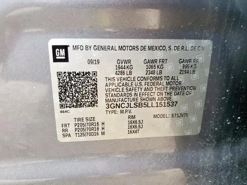 2020 CHEVROLET TRAX 1LT  