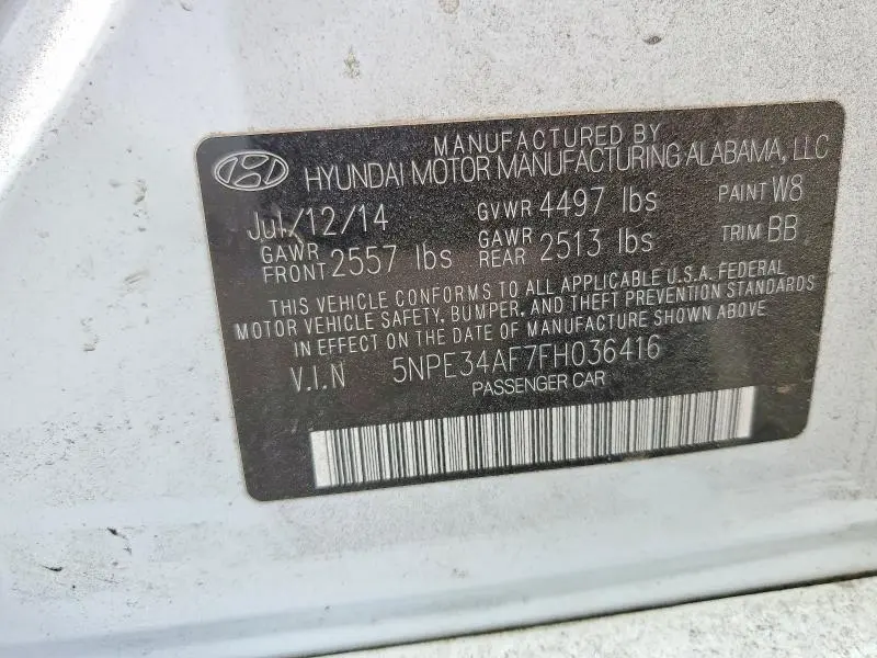 2015 HYUNDAI SONATA SPORT  