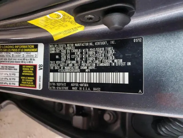 2012 TOYOTA VENZA LE  