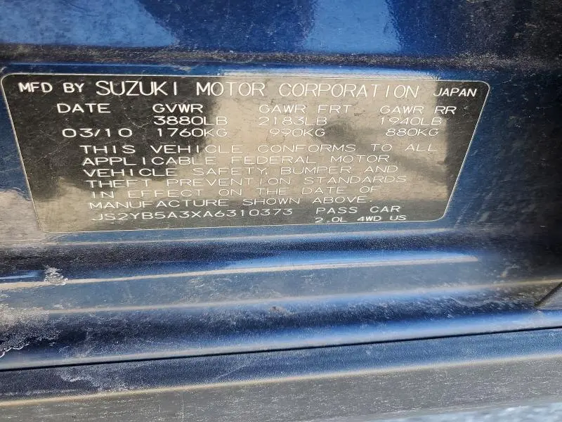 2010 SUZUKI SX4   