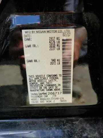 2017 NISSAN ALTIMA 2.5  