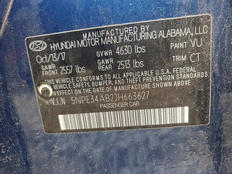 2018 HYUNDAI SONATA LIMITED 2.0T  