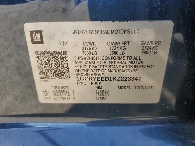 2019 CHEVROLET SILVERADO K1500 RST  