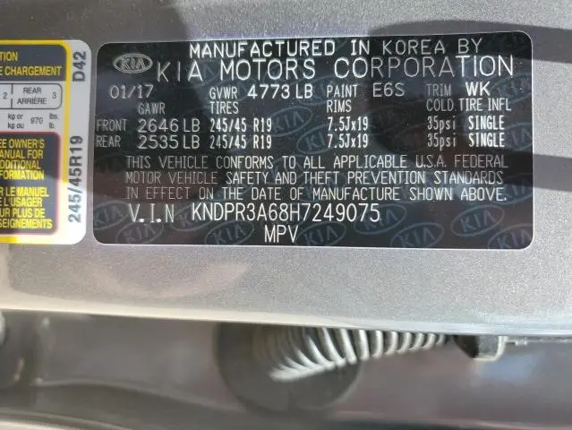 2017 KIA SPORTAGE SX  
