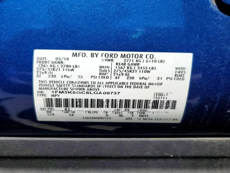 2020 FORD EXPLORER ST  