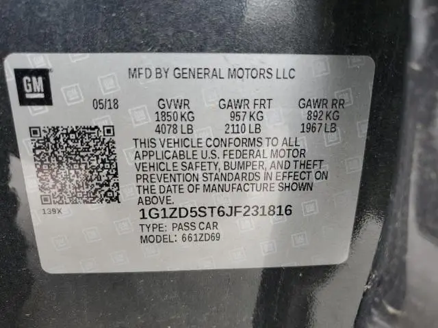 2018 CHEVROLET MALIBU LT  