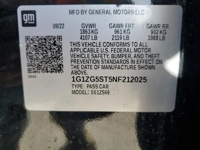 2022 CHEVROLET MALIBU RS