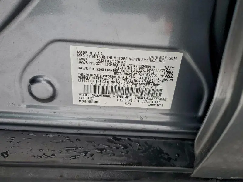 2014 MITSUBISHI OUTLANDER SPORT ES  