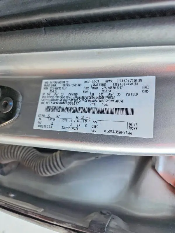 2021 FORD F150 SUPERCREW  