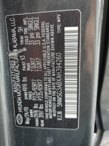 2010 HYUNDAI SANTA FE GLS  