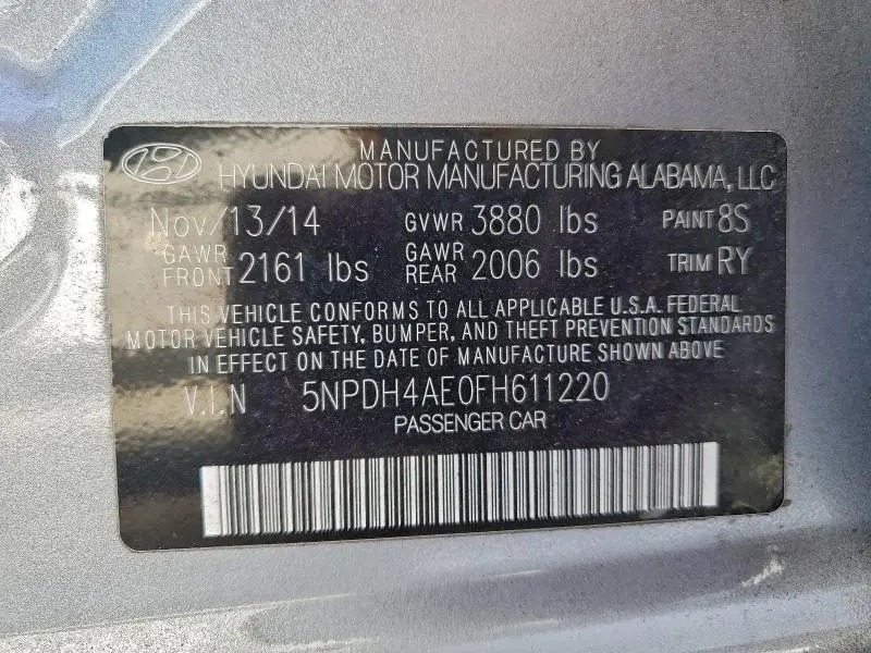 2015 HYUNDAI ELANTRA SE  