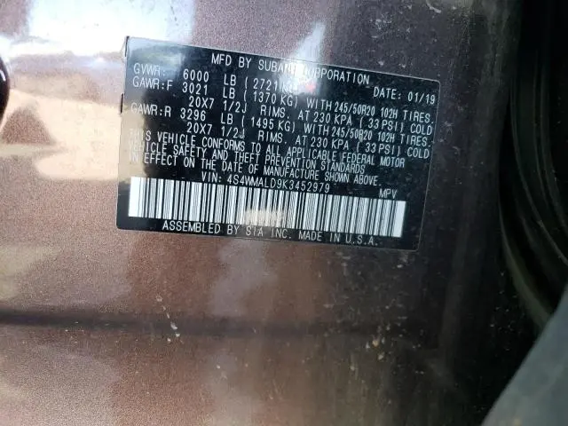 2019 SUBARU ASCENT LIMITED