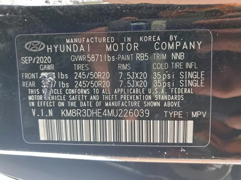 2021 HYUNDAI PALISADE SEL  