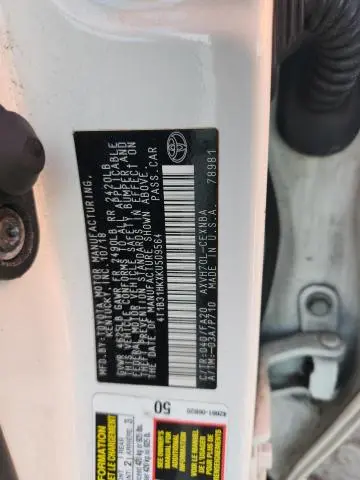 2019 TOYOTA CAMRY LE  