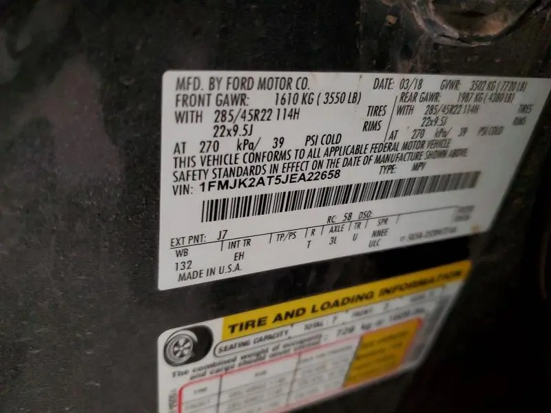 2018 FORD EXPEDITION MAX LIMITED  