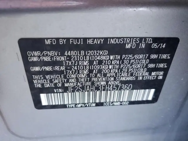 2015 SUBARU FORESTER 2.5I LIMITED  