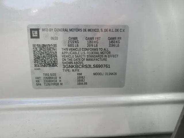 2020 CHEVROLET BLAZER 2LT