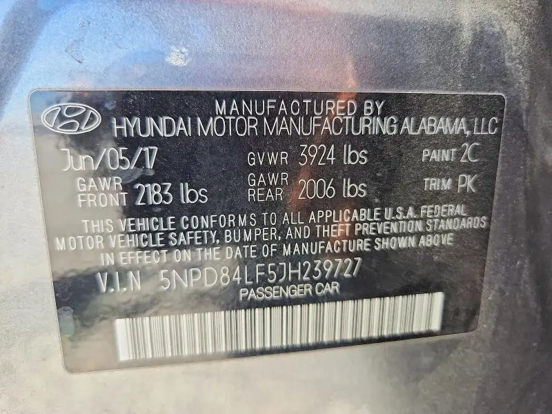 2018 HYUNDAI ELANTRA SEL  