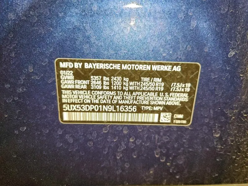 2022 BMW X3 XDRIVE30I  