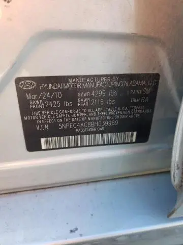 2011 HYUNDAI SONATA SE  