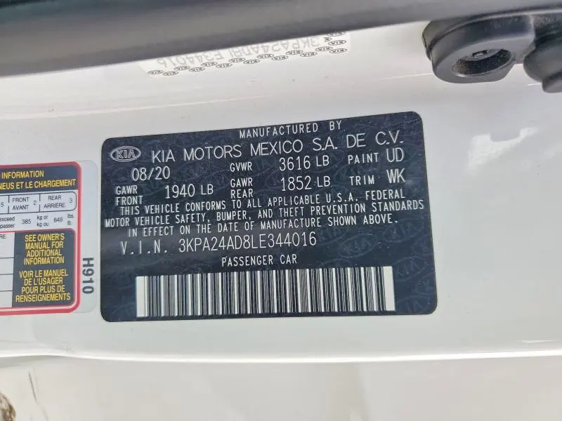 2020 KIA RIO S  