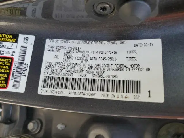 2019 TOYOTA TACOMA DOUBLE CAB  