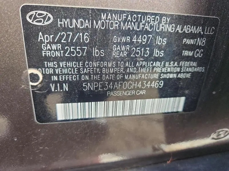 2016 HYUNDAI SONATA SPORT  