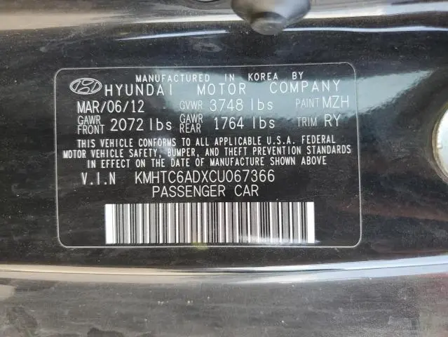 2012 HYUNDAI VELOSTER   
